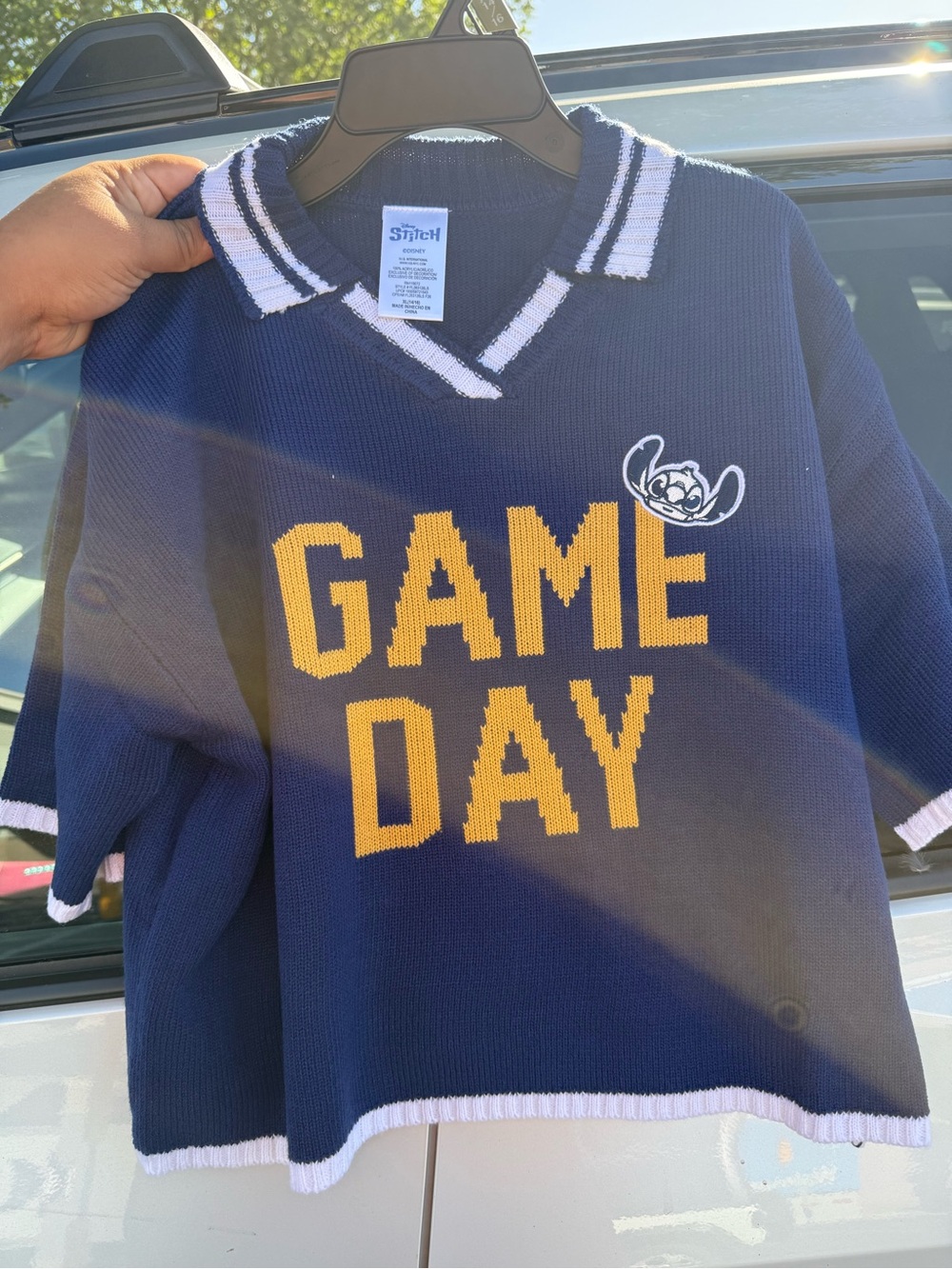 Disney GAME DAY Knit Polo Sweater - Navy & Yellow